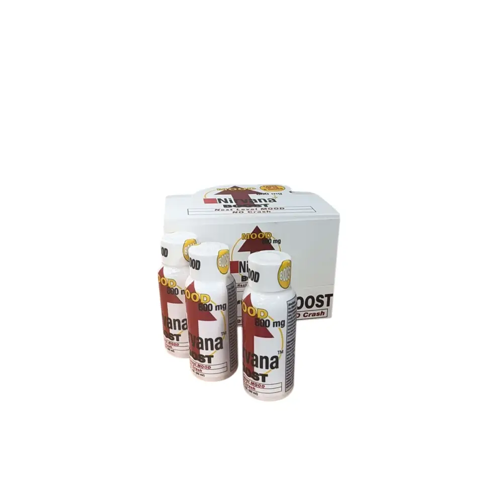 2oz Nirvana Boost Mood Enhancer Shot Supplement 800mg Full Box - Dietary Supplement
