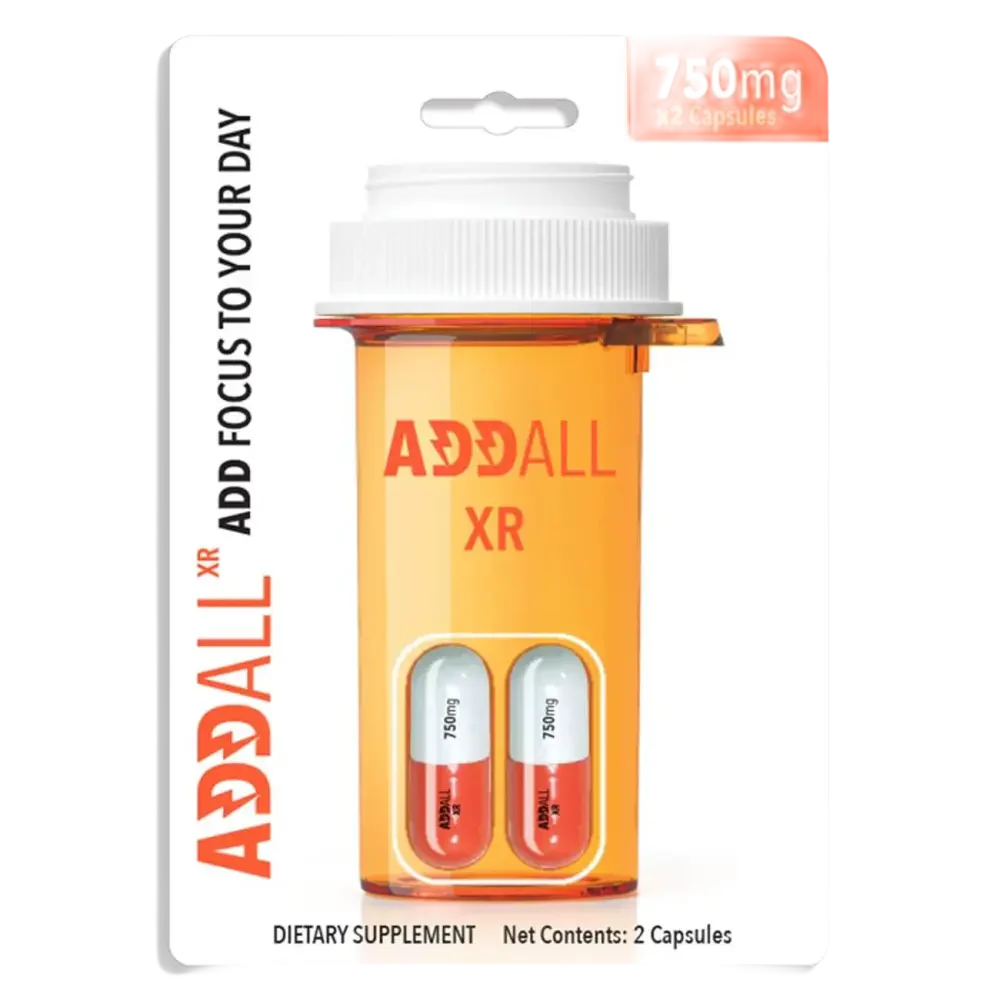 5x Pack Addall XR Brain Booster Supplement - Focus Memory Concentration 750MG - Dietary Supplement