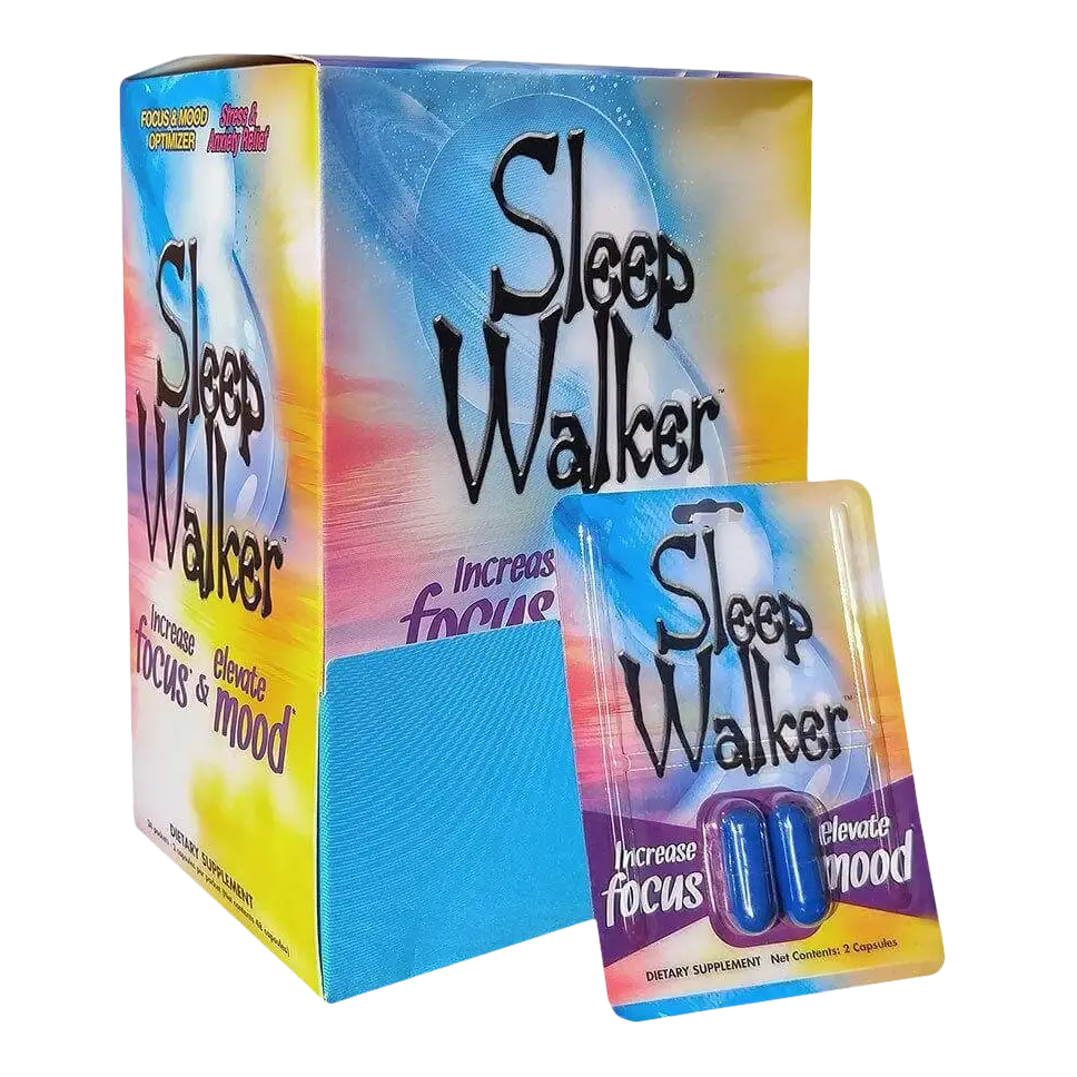 Sleep Walker 20 Capsules Blister Pack Focus & Mood Optimizer 10 Pack OF 2CT - Dietary Supplement