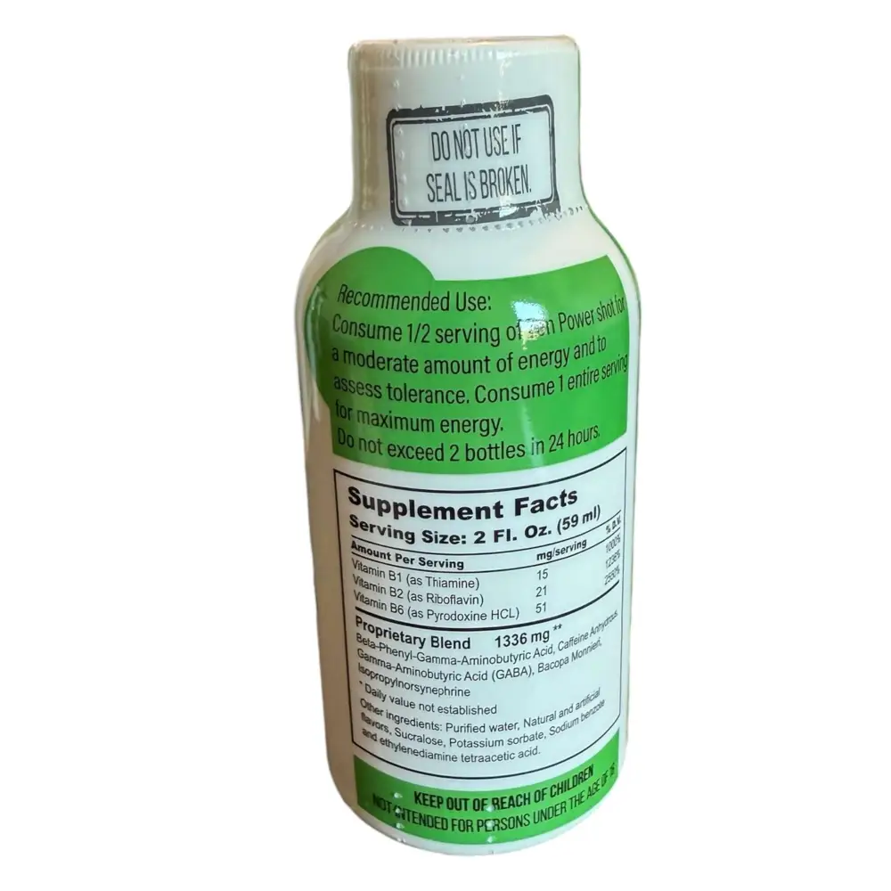 Zen Power Nu-Tropic 2oz Shot Green Apple Candy 12 Bottle of 2oz - Dietary Supplement