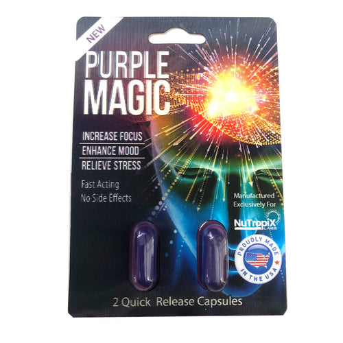 6x NEW Purple Magic Focus Mood Enhancement 6 Card 12 Capsule - Midtown Supplements