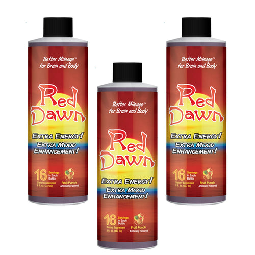 8oz Red Dawn Extra Mood Energy Enhancement Party Drink Liquid RXD - 3 Bottles - Midtown Supplements