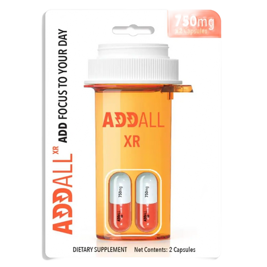 3x Pack Addall XR Brain Booster Supplement - Focus Memory Concentration 750MG - Dietary Supplement