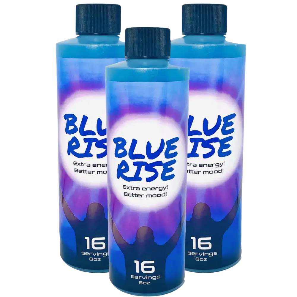 8oz Blue Rise Extra Mood Energy Red Dawn Formula Party Drink Liquid 16 Serving - Dietary Supplement