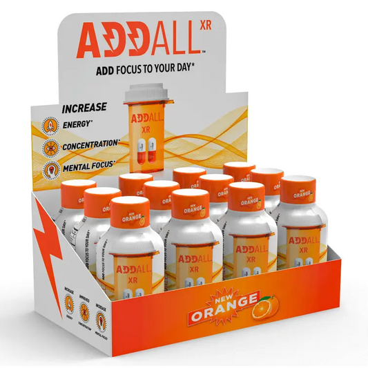 Copy of Addall XR Orange 2oz Shot Memory Mental Brain Concentrate 6 Bottles - Dietary Supplement